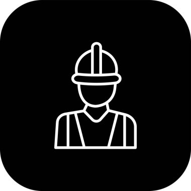 Mühendis düz simgesi, vektör illüstrasyonu