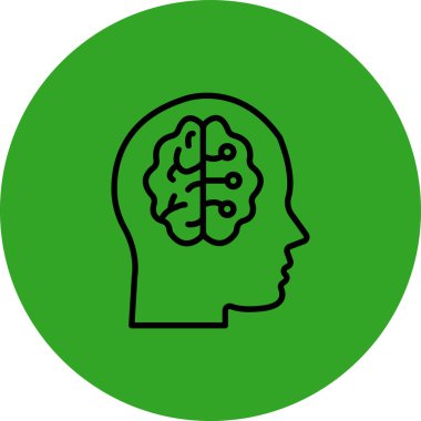 beyin ikonu vektör illüstrasyonu