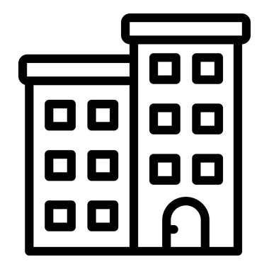 Otel simgesi, ana hatlı vektör çizimi