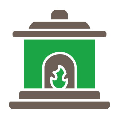 vektör şömine düz simgesi