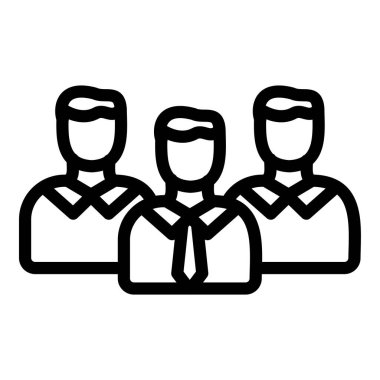 Takım ikon vektörü. Düz çizgi sembolü beyaz arkaplanda izole edildi