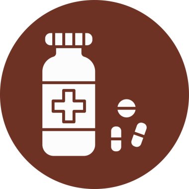 Bir ilaç şişesi simgesinin vektör çizimi