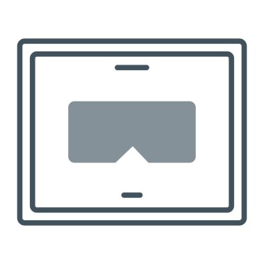 sanal gerçeklik kulaklık simgesi ana hat biçiminde