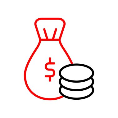 Dolar sikkeleri vektör simgesi tasarımlı para çantası
