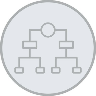 bağlantı simgesi vektörü. Gri arkaplan resimlemesinde ince çizgi biçimi izole edildi