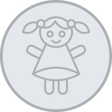 Emziği olan bebek kız, bebek, bebek ikonu, vektör çizimi