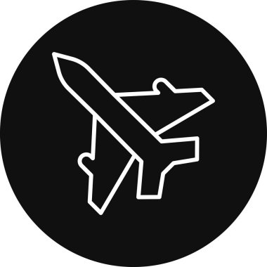 Jet uçak simgesi, vektör illüstrasyonu