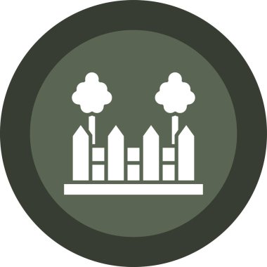 Çember düğmesindeki bir ağaç simgesinin vektör illüstrasyonu