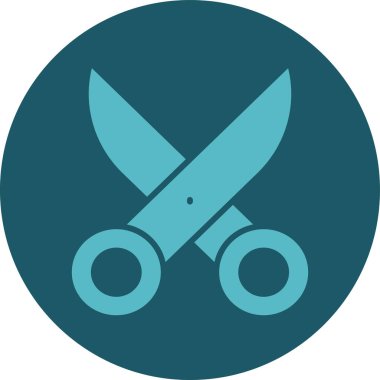 Moda düz stil bıçak simgesi yumuşak mavi arka groun izole