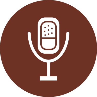 Mikrofon. Web simgesi basit illüstrasyon