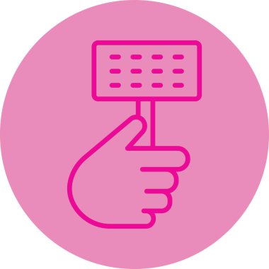 Boş fırça tutan bir adamın vektör çizimi.