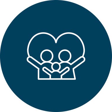 Çember çizgisi ve simgesi olan iki kişi