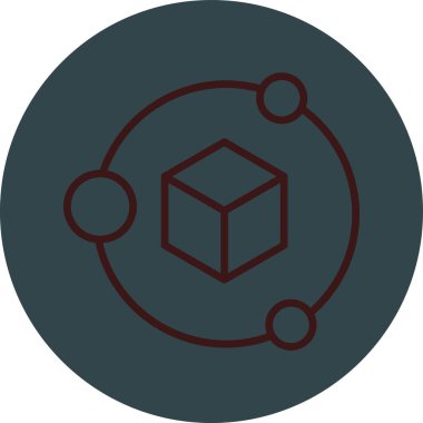 Zincirli bir kutunun ağ simgesinin vektör illüstrasyonu