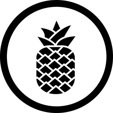 ananas ikonu vektör illüstrasyonu