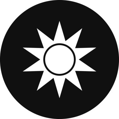 Güneş solar simgesi katı biçimde