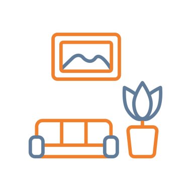 araba ve dizüstü bilgisayar simgesi, vektör illüstrasyonu