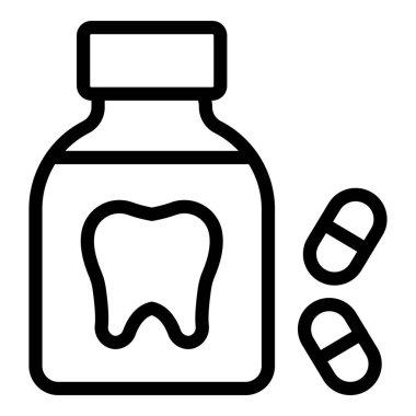 Diş simgesi, vektör illüstrasyonu