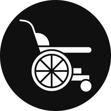 Beyaz arkaplanda vektör tekerlekli sandalye sembolü