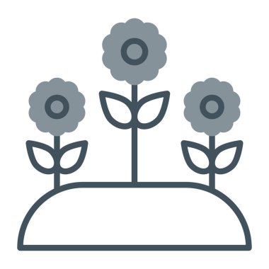 Büyüyen çiçek simgesi, vektör illüstrasyonu