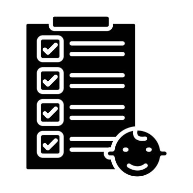 Kontrol listesi simgesi, vektör illüstrasyonu