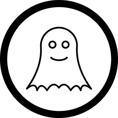 Cadılar Bayramı hayalet ikonu. Beyaz arkaplanda izole edilmiş web tasarımı için hayalet vektör çizimi