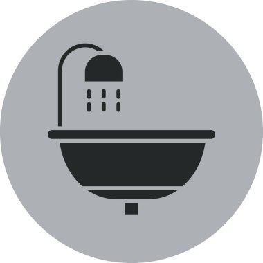 Duş düz kare vektör simgesi