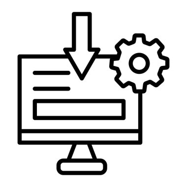 Web simgesi, dişlilerin vektör illüstrasyonu