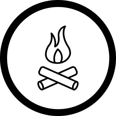 şenlik ateşi ikonu vektör illüstrasyonu