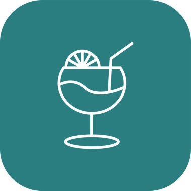 Kokteyl ikonu vektör illüstrasyonu