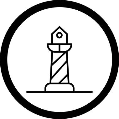deniz feneri ikonu vektör illüstrasyonu