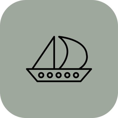 Yelkenli teknesi web simgesi, vektör illüstrasyonu