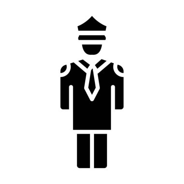 Beyaz arkaplanda subay vektör simgesi, beyaz arkaplanda izole