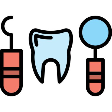 Diş bakımı ikonu - ana hatları biçiminde