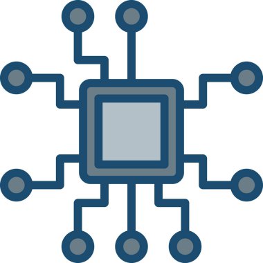işlemci çipi ikon vektör çizimi