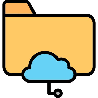 Bulut klasörü simgesi. dizin dizin vektör simgesi rengi düz izole