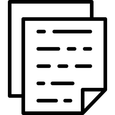 belge simgesi ve vektör illüstrasyonu beyaz arkaplanda izole edildi