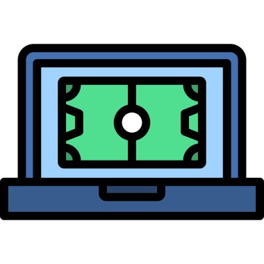 İnternet alışveriş simgesi. taslak alışverişi çevrimiçi vektör rengi düz izole