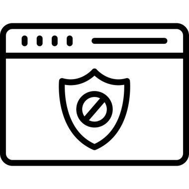 Ana hat biçiminde ağ güvenlik kalkanı simgesi