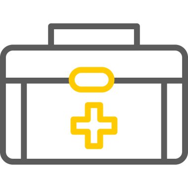 İlk yardım çantası ikonu. Düz stil. vektör illüstrasyonu.