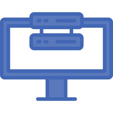 Ekran simgesi ve vektör tasarımlı bilgisayar monitörü