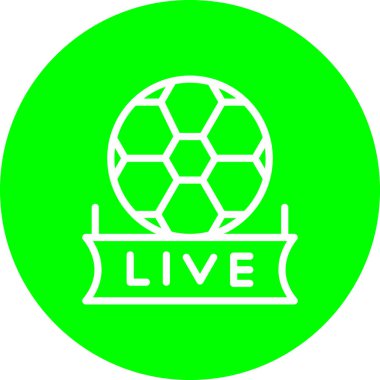 canlı futbol ikonu vektör illüstrasyonu
