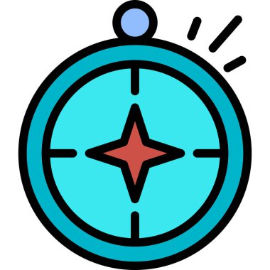 Pusula. Web simgesi basit illüstrasyon