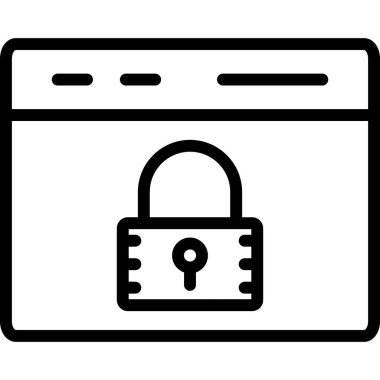 Güvenli kilit simgesi, basit tasarım illüstrasyonu