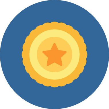 ödül madalyası simgesi düz stil