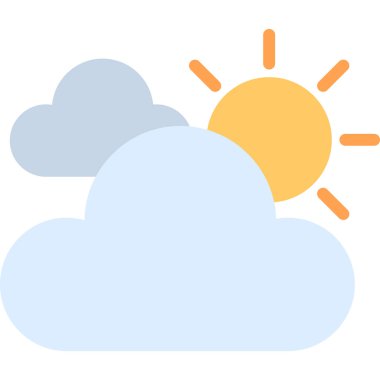 bulutlu hava web renk vektörü çizimi