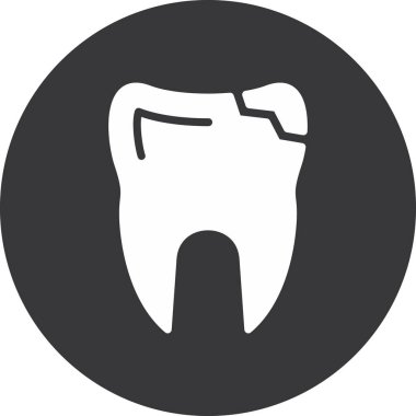 Diş ikonu. Web için basit bir diş vektörü simgesi çizimi