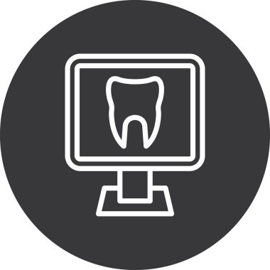 Diş sağlığı kliniği ikonu. Web tasarımı için basit diş vektör simgesi çizimi