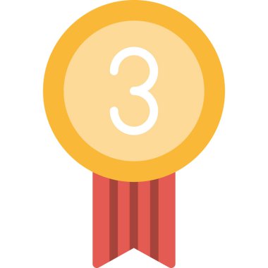 3 numaralı madalya izole edilmiş simge