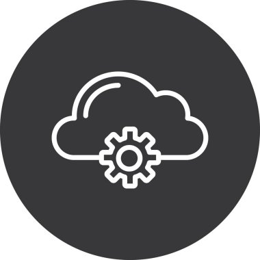 Bulut hesaplama vektör simgesi. Beyaz arkaplanda izole edilmiş basit bir vektör çizimi. bulut teknolojisi tasarımı.