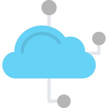 Düz biçimli bulut veri sunucusu simgesi